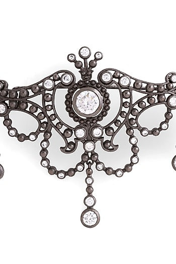 Grey Brass Brooch