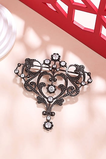 Grey Brass Brooch