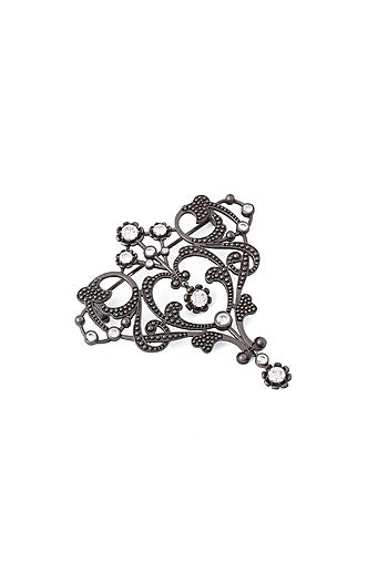 Grey Brass Brooch