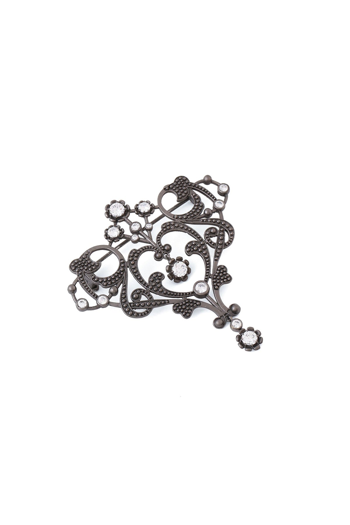 Grey Brass Brooch