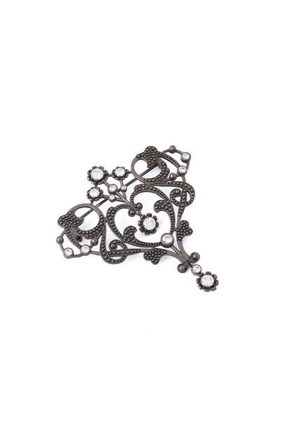 Grey Brass Brooch