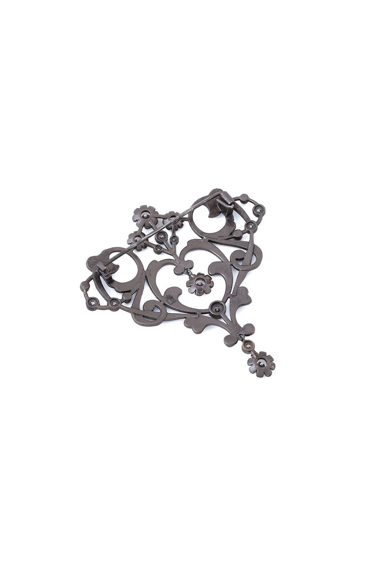 Grey Brass Brooch