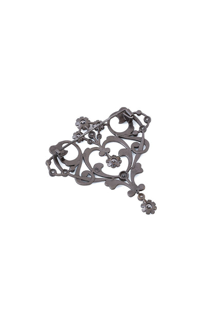 Grey Brass Brooch