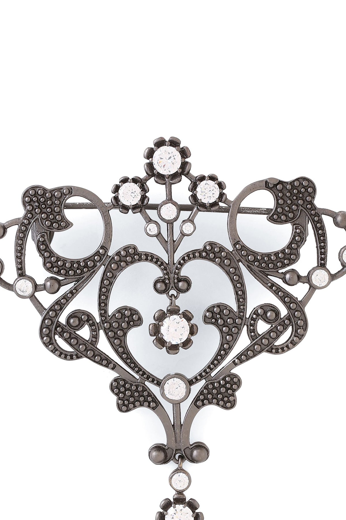 Grey Brass Brooch