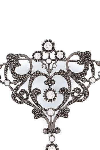 Grey Brass Brooch