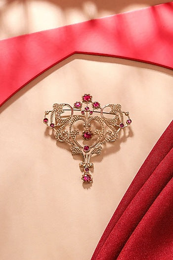 Gold Brass Brooch