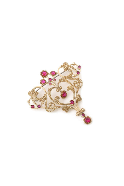 Gold Brass Brooch