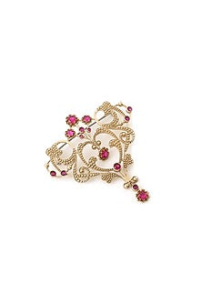Gold Brass Brooch