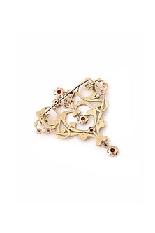 Gold Brass Brooch