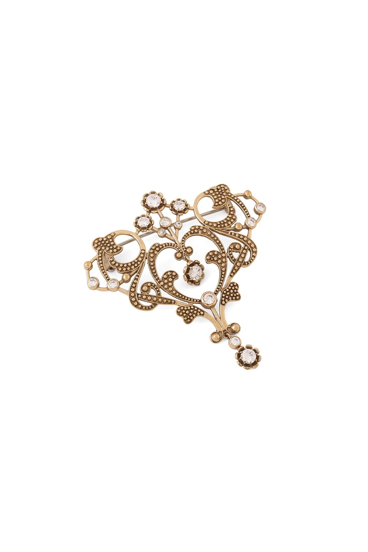 Gold Brass Brooch