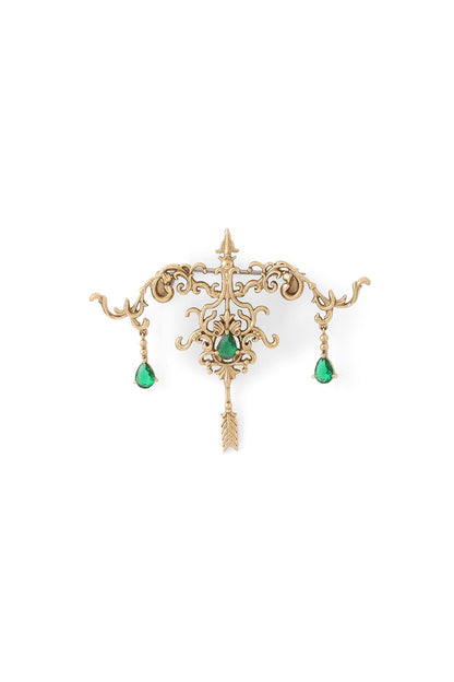 Gold Brass Brooch