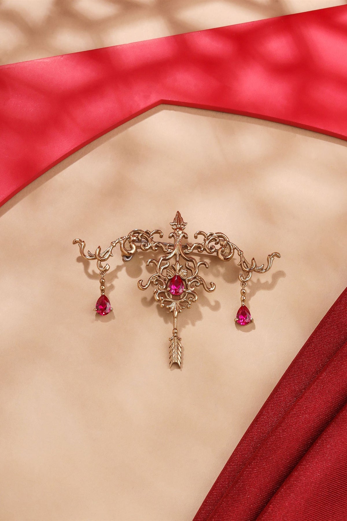 Gold Brass Brooch