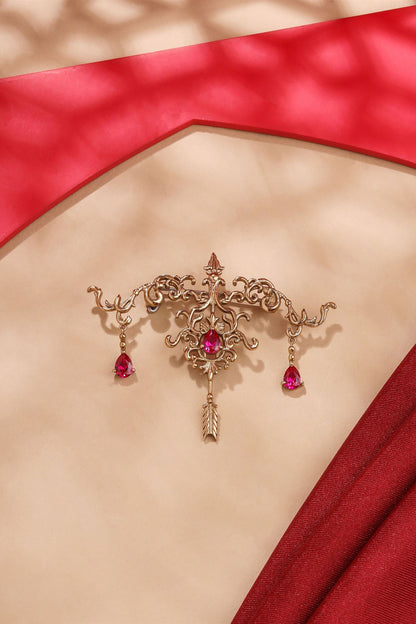 Gold Brass Brooch