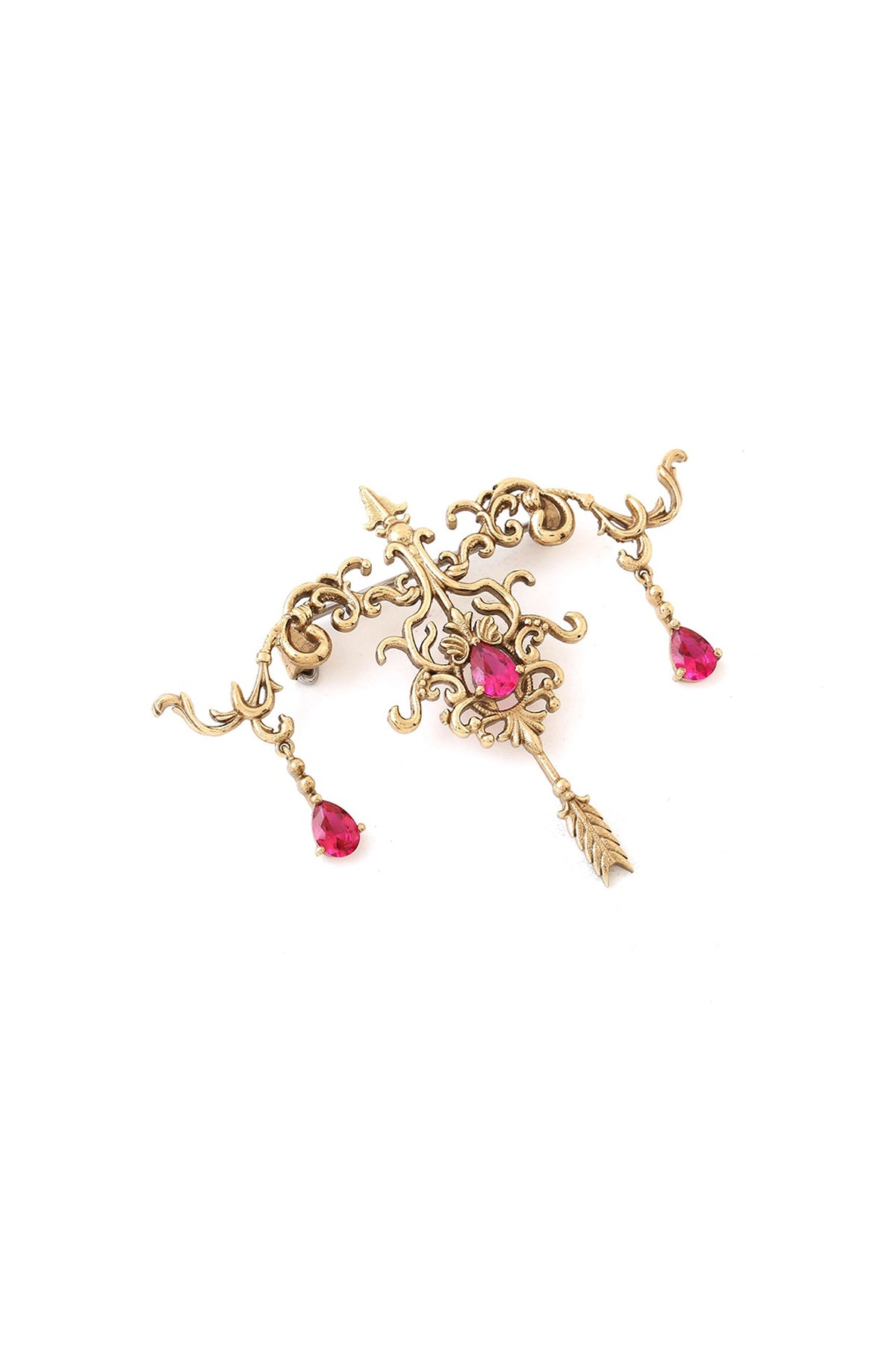 Gold Brass Brooch