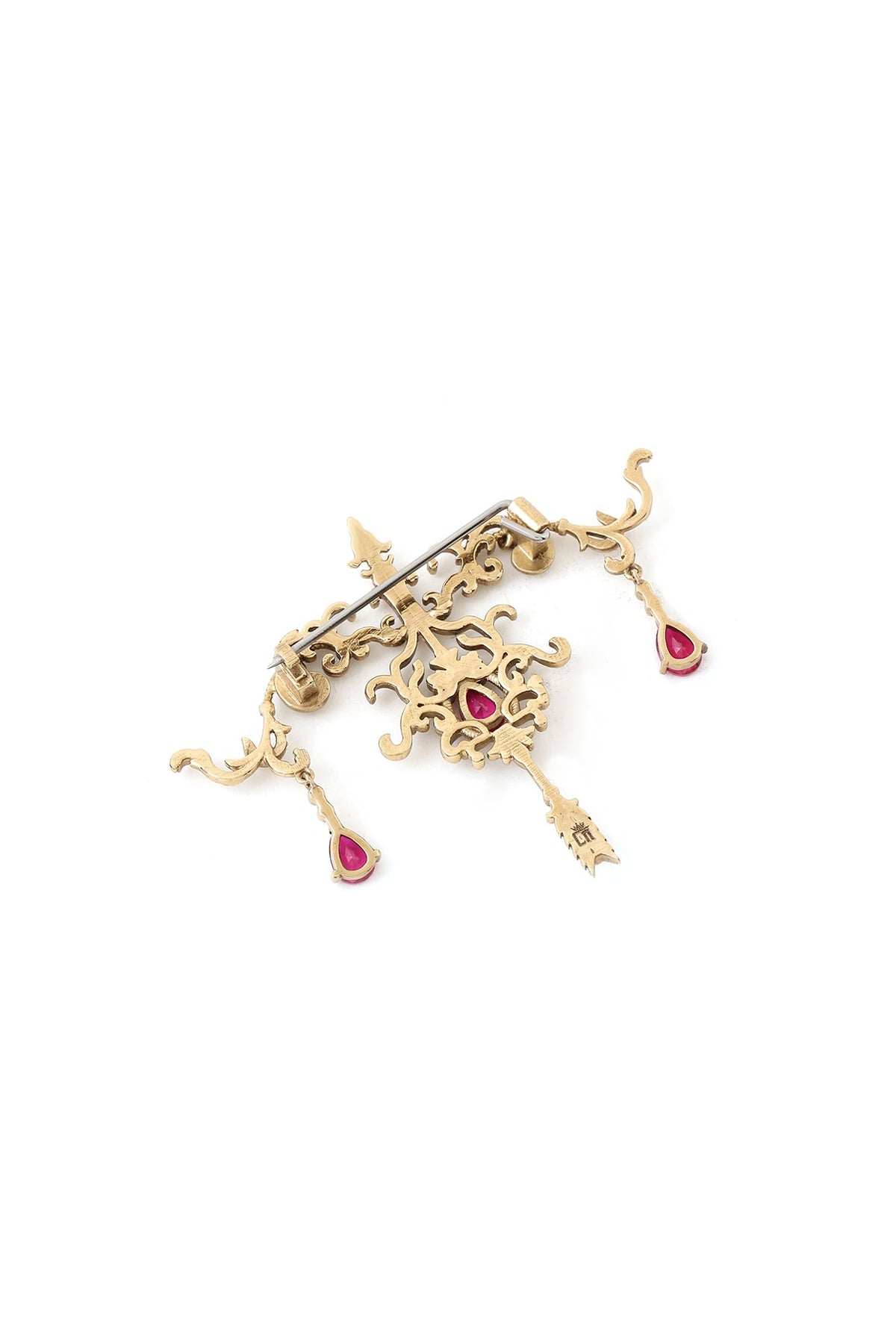 Gold Brass Brooch