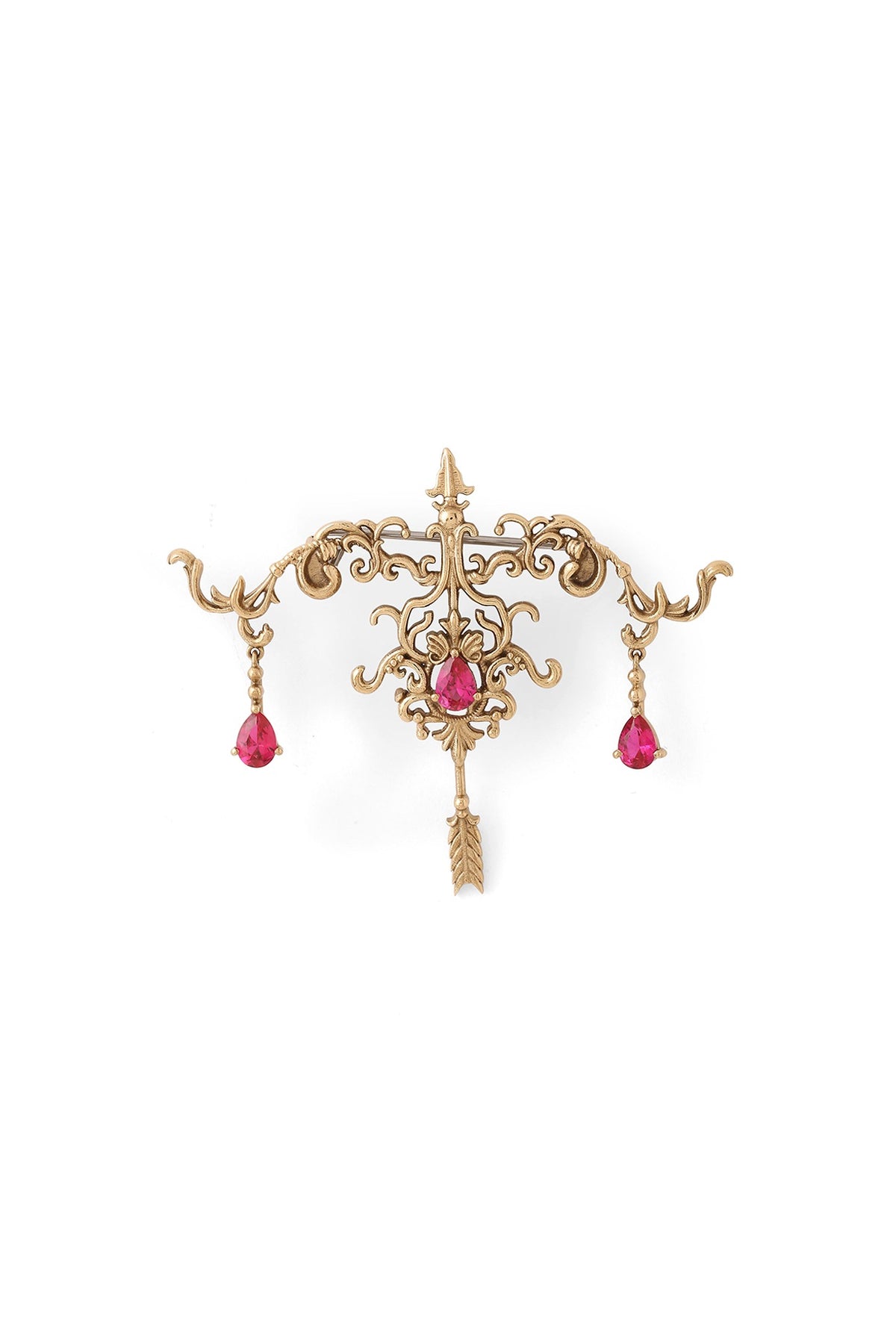 Gold Brass Brooch