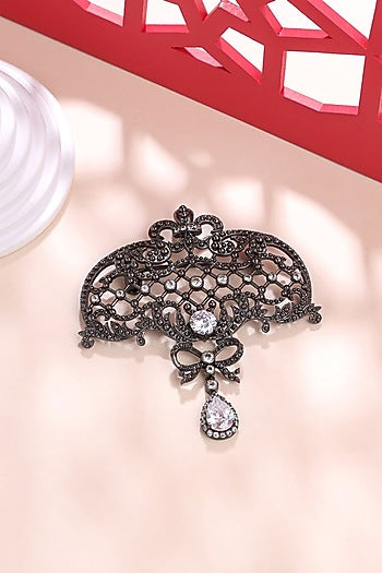 Grey Brass Brooch