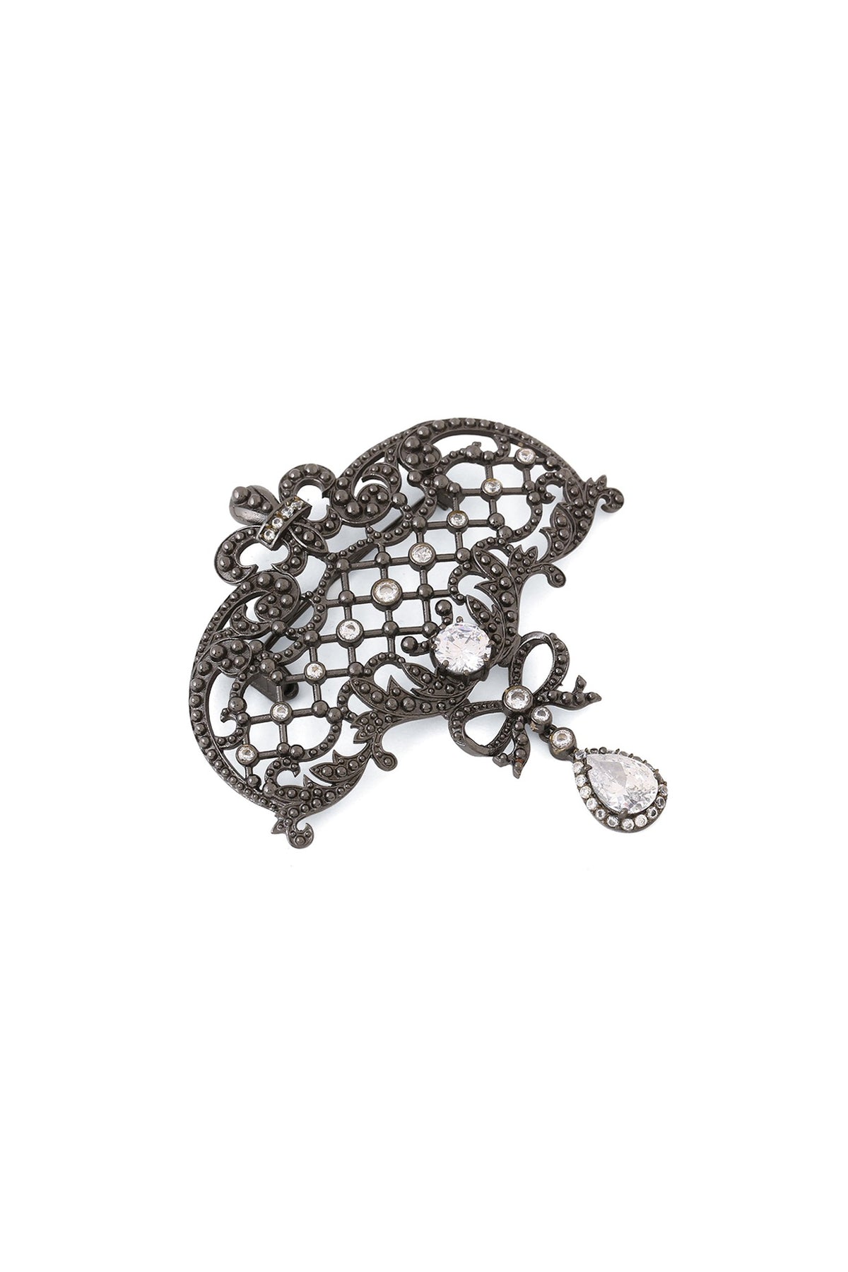 Grey Brass Brooch