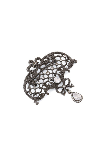 Grey Brass Brooch