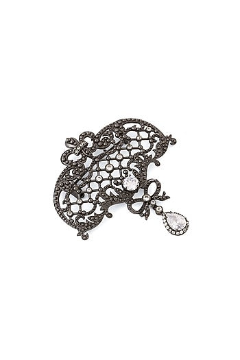 Grey Brass Brooch