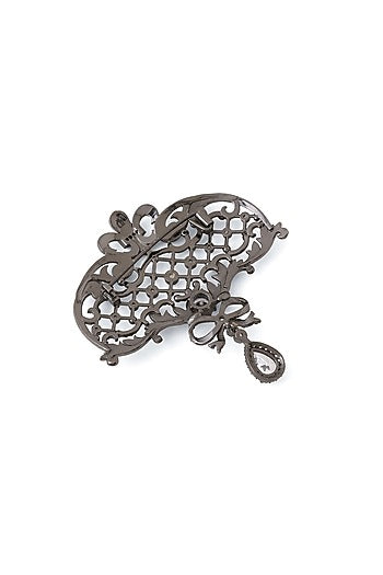 Grey Brass Brooch