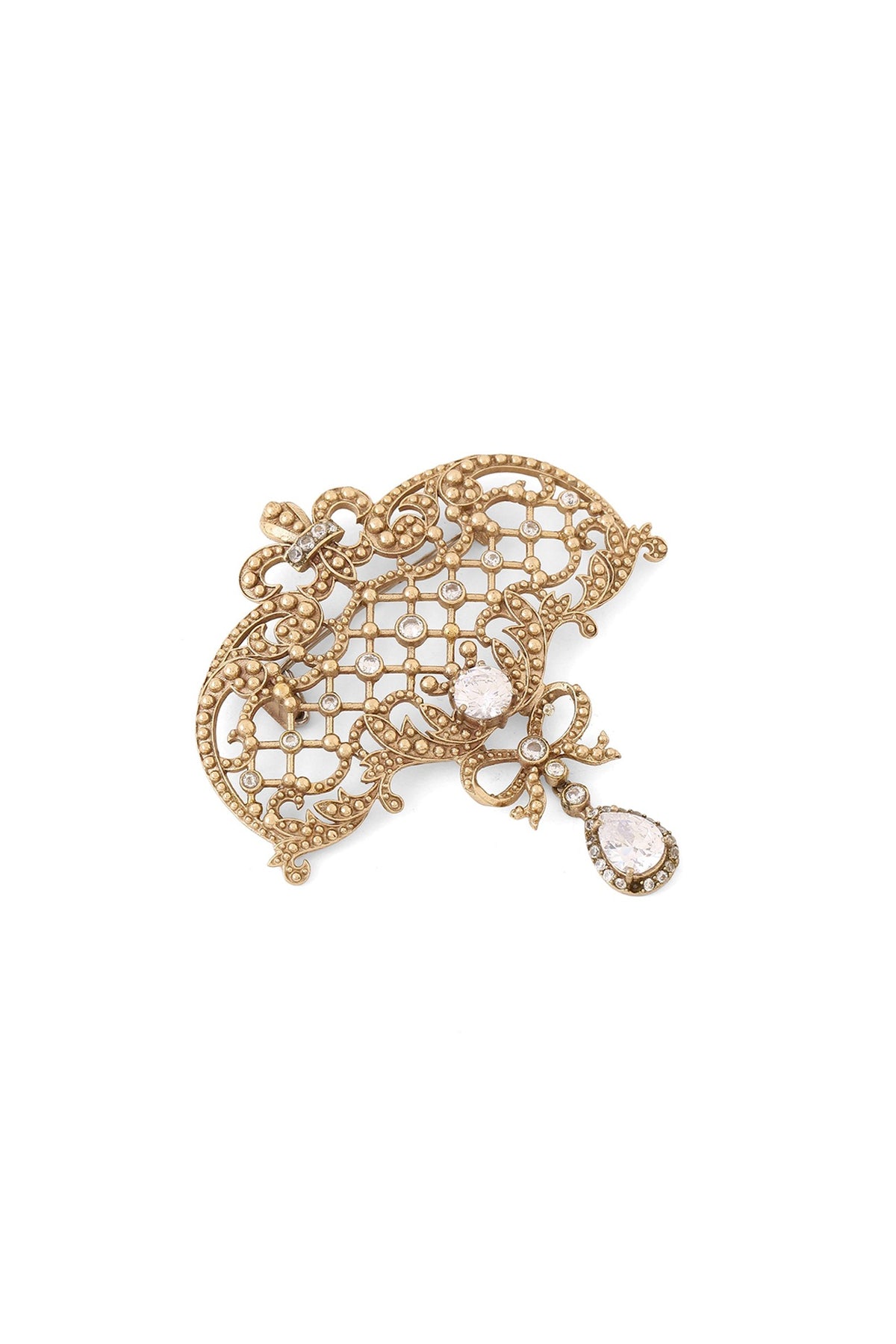 Gold Brass Brooch
