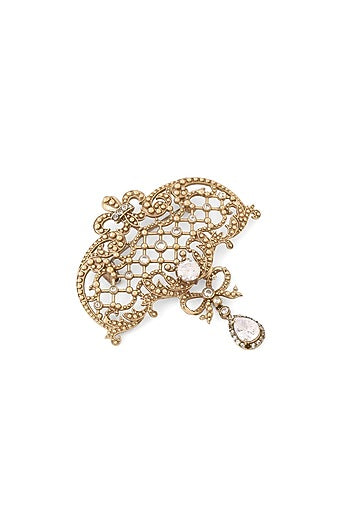 Gold Brass Brooch