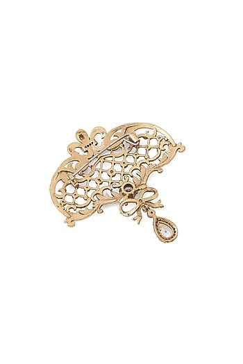Gold Brass Brooch