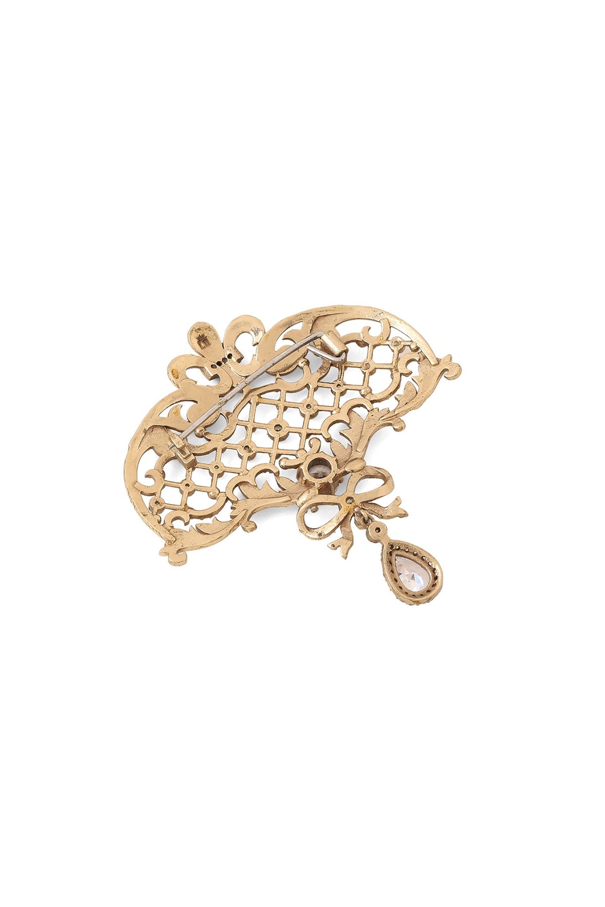 Gold Brass Brooch