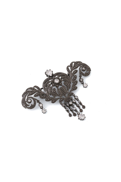 Grey Brass Brooch