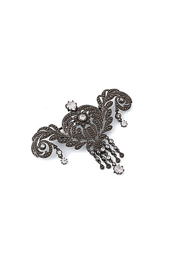 Grey Brass Brooch