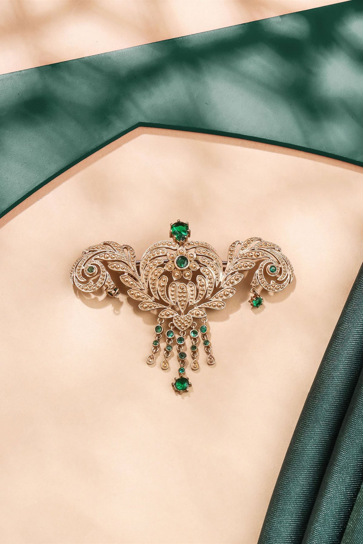 Gold Brass Brooch