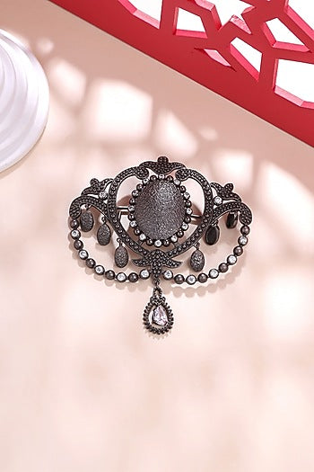 Grey Brass Brooch