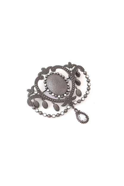Grey Brass Brooch