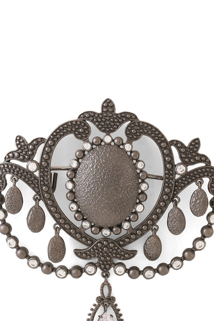 Grey Brass Brooch