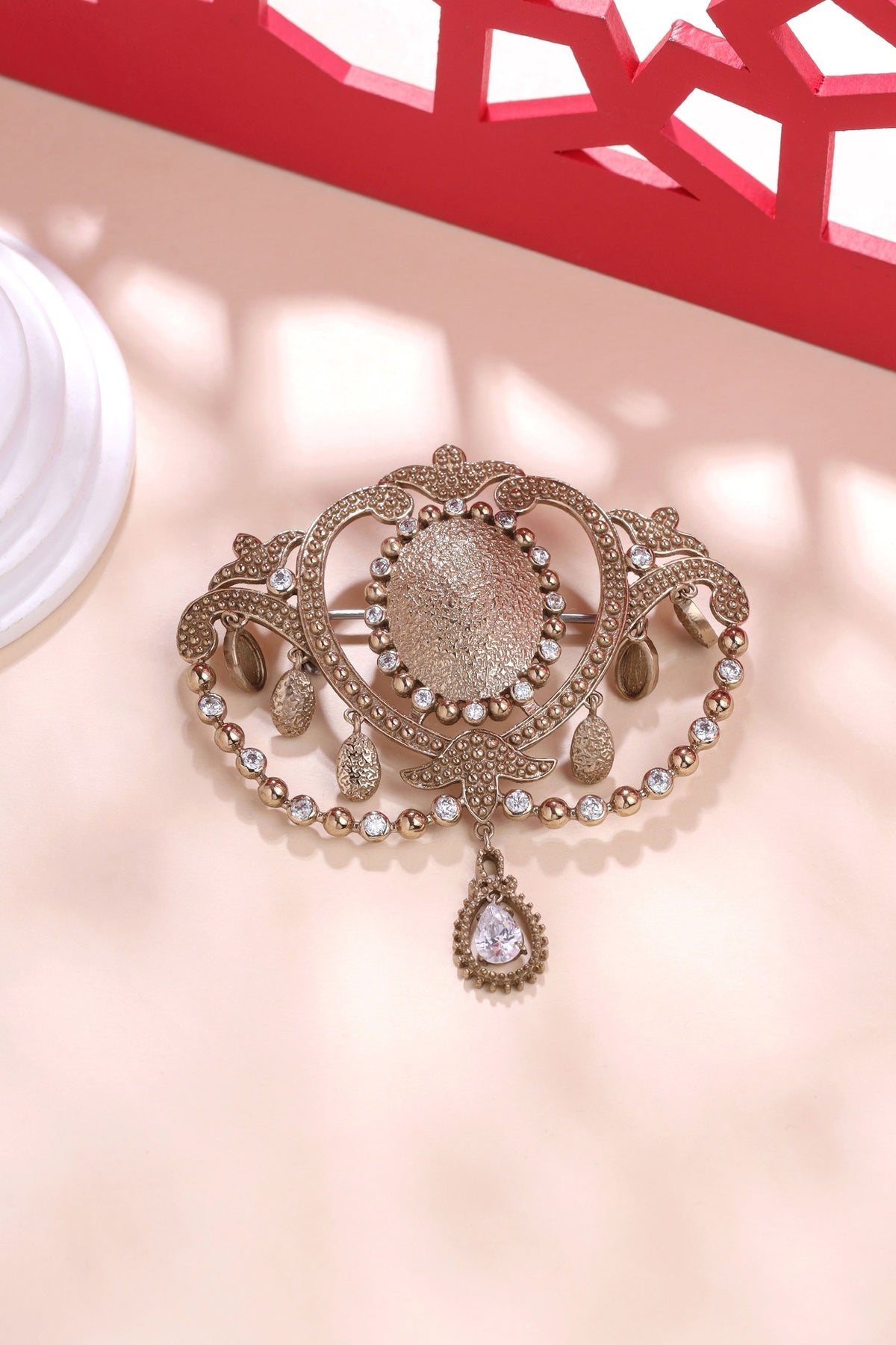 Gold Brass Brooch