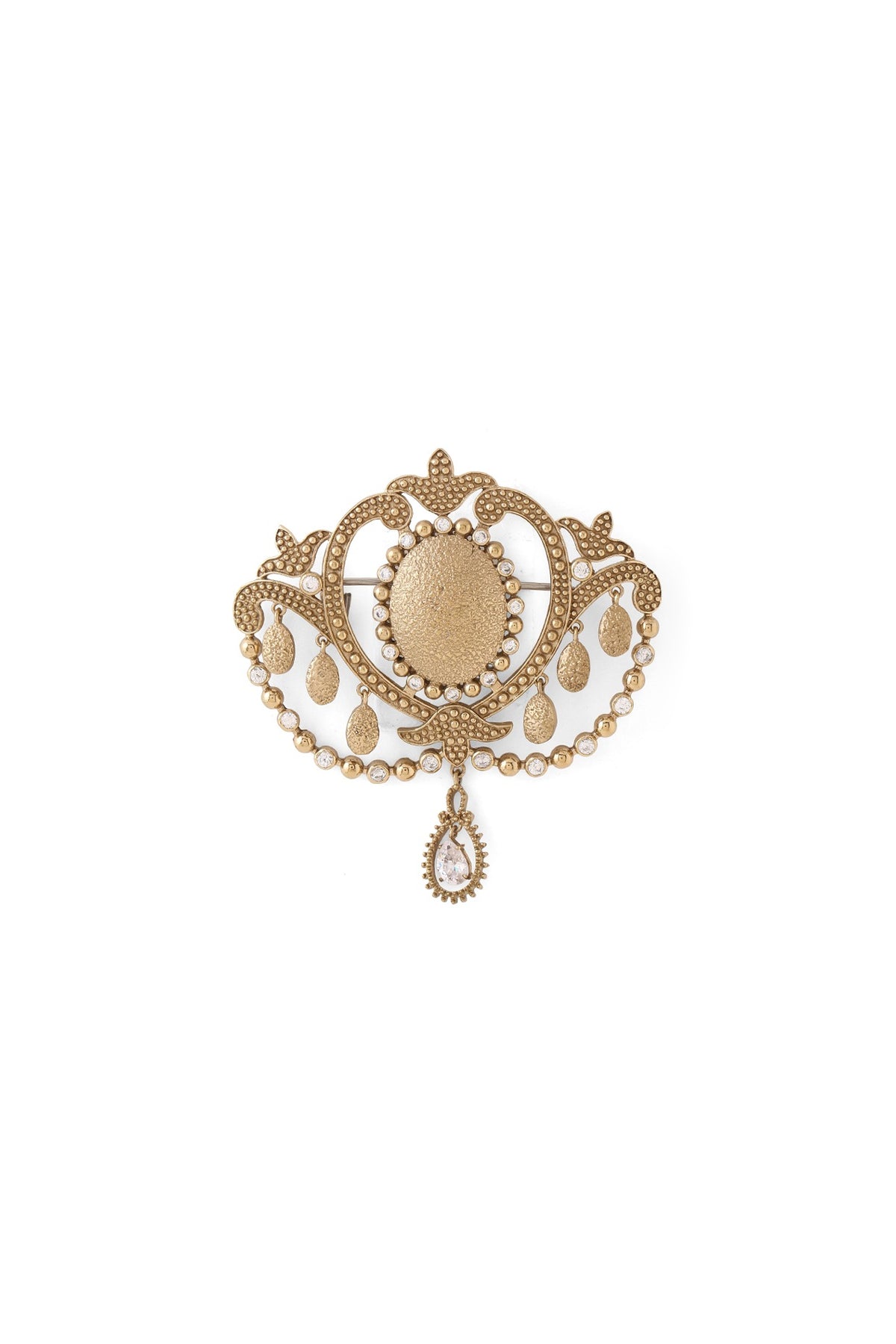 Gold Brass Brooch