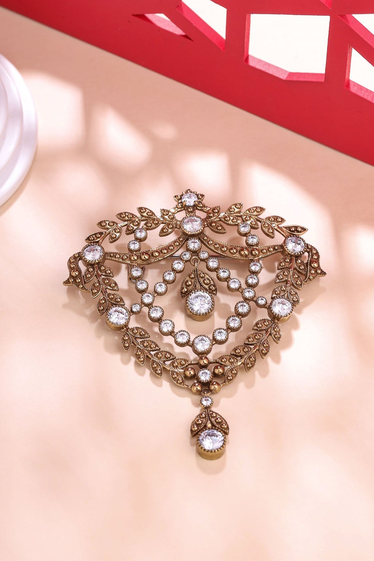 Gold Brass Brooch