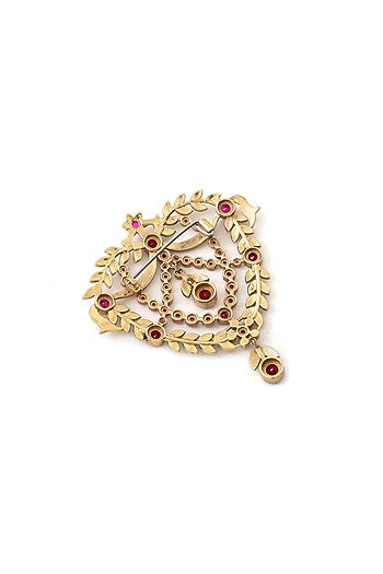 Gold Brass Brooch