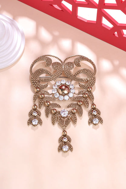 Gold Brass Brooch