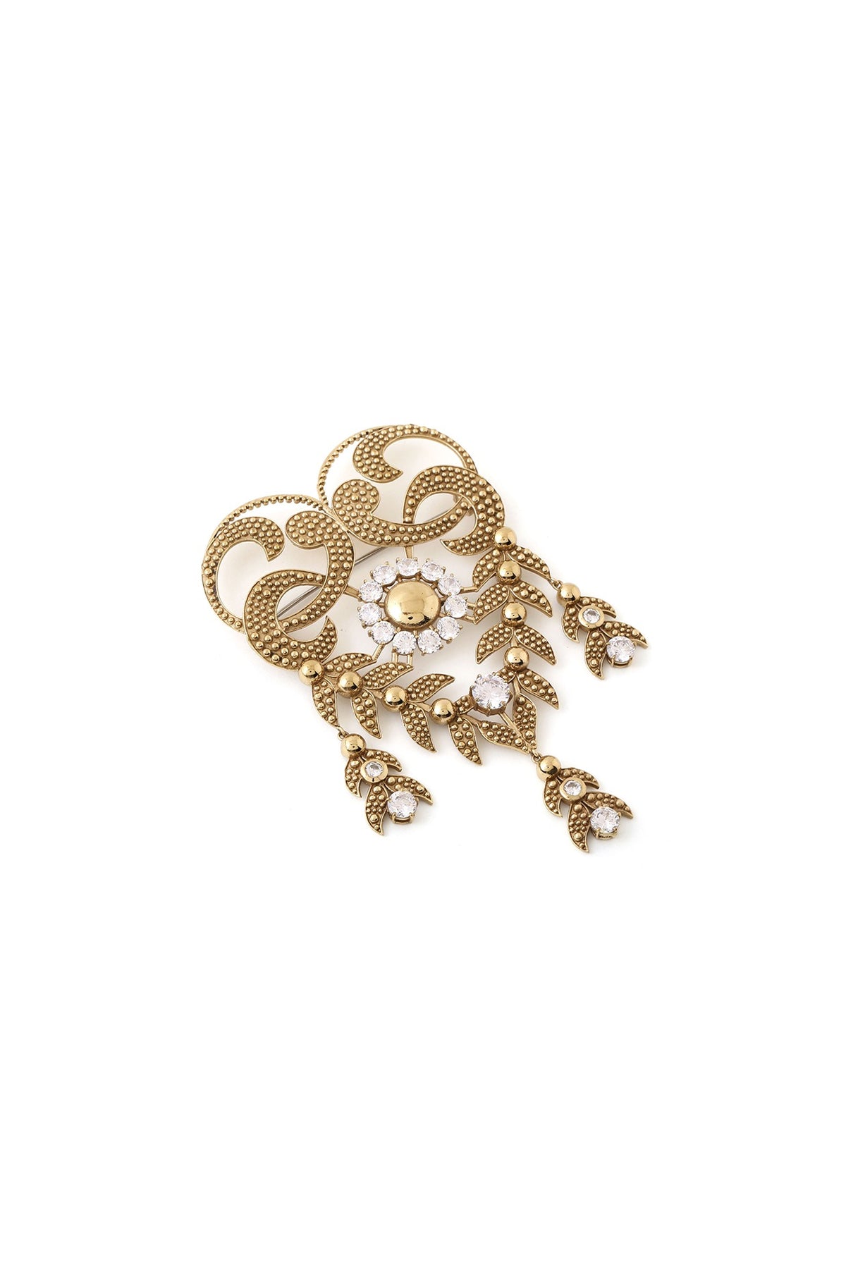 Gold Brass Brooch