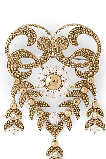 Gold Brass Brooch