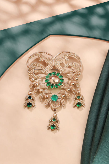 Gold Brass Brooch