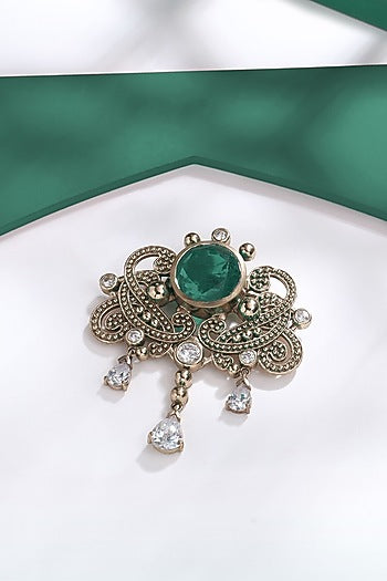 Gold Brass Brooch
