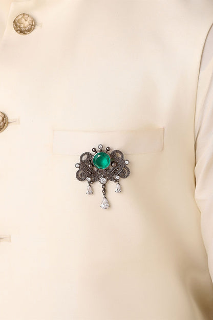 Grey Brass Brooch