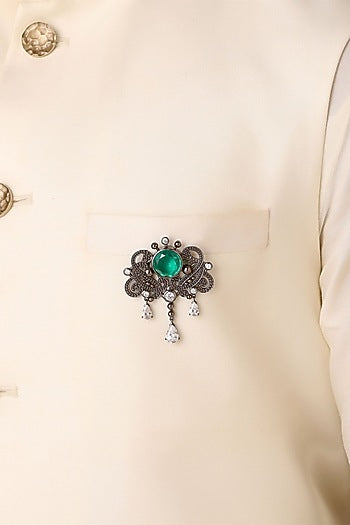 Grey Brass Brooch