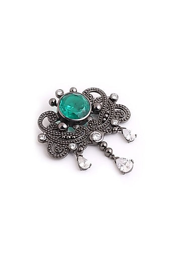 Grey Brass Brooch