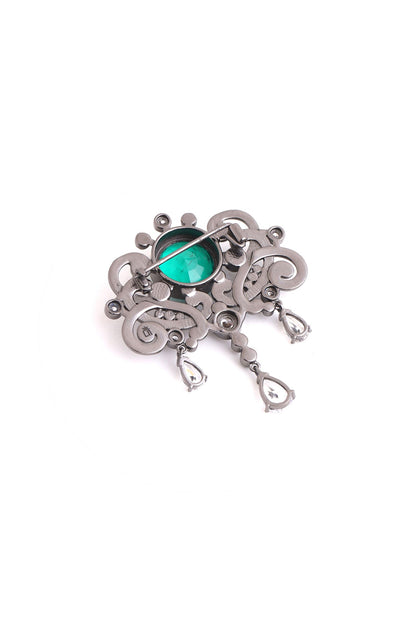 Grey Brass Brooch