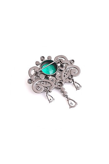 Grey Brass Brooch