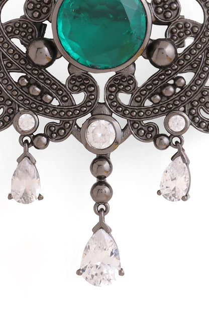 Grey Brass Brooch